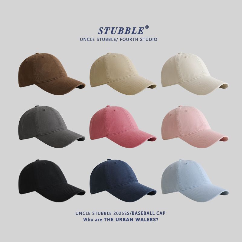 Gorra de béisbol de algodón puro con diseño de pico de pato: diseño ensanchado y profundo para rostro pequeño, gorra unisex ligera de color sólido para hombre y mujer._voghion.com