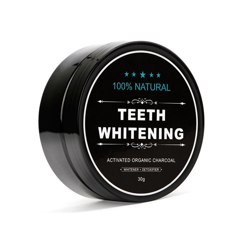Convenient Coconut Shell For Oral Cleaning, Bamboo Charcoal Black Powder, Activated Carbon Tooth Powder Toothpaste_voghion.com