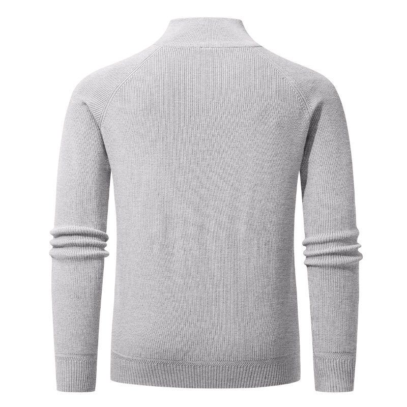 "Maglione da uomo slim fit con cerniera a un quarto – Pullover in maglia antipiega per abbigliamento casual e invernale"_voghion.com