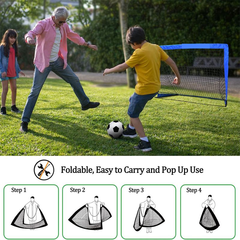 Tragbares Fußballtor für Kinder, 1,2 x 0,9 m, faltbar, für das Training im Freien_voghion.com