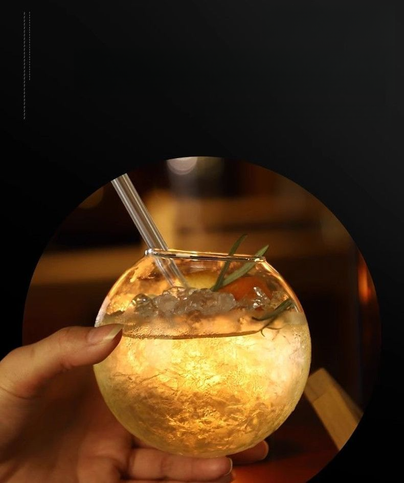 Personalized Moon Round Cocktail Ice Ball Atmosphere Wine Glass Bar Creative Juice Cup_voghion.com
