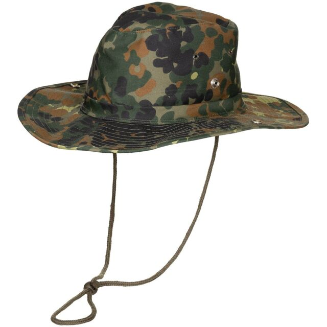 Bundeswehr Buschhut mit Kindd Druckknopf BW Tropen Sonnenhut US Safarihut_voghion.com