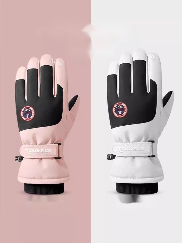 Guanti da sci invernali, touch screen, moto, isolamento in peluche, guida spessa, impermeabili, antivento, resistenti al freddo,_voghion.com