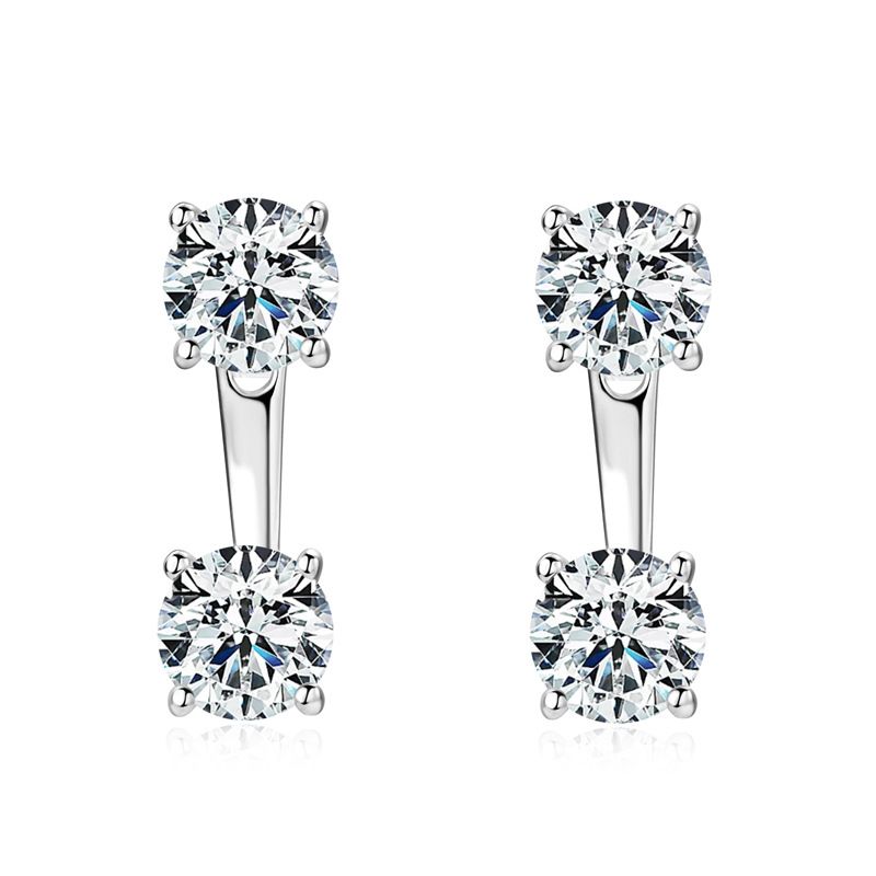 Modischer personalisierter Mosonit mit Sterling Silber, kleine und hochwertige Luxus-Ohrringe_voghion.com