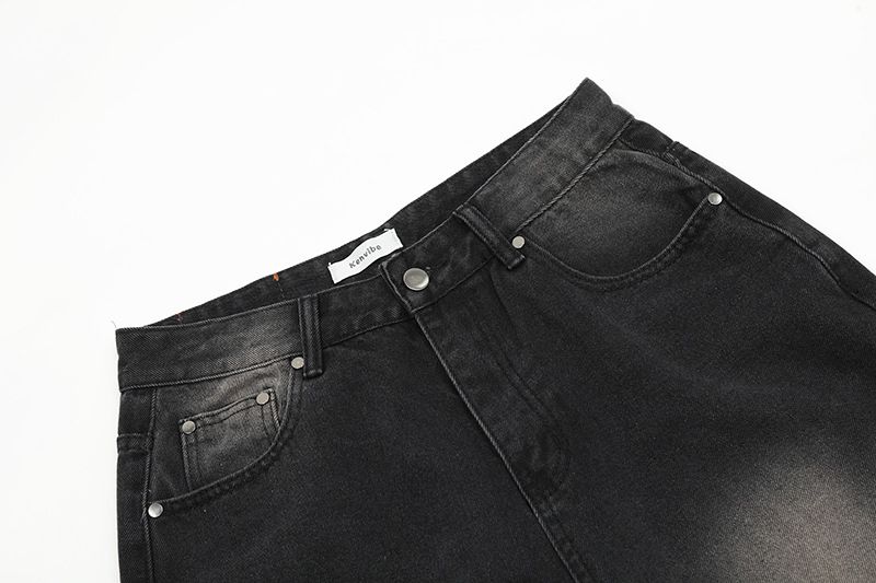 Herretøj Amerikansk Street Retro Knæhulsbælte Jeans Unisex Europæiske Og Amerikanske Punk Motorcykel Arbejdsbukser Trendy_voghion.com
