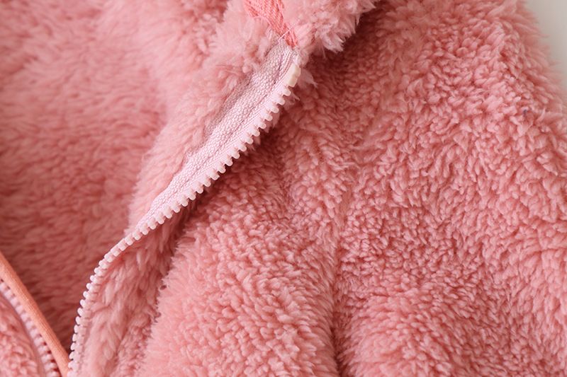Soft Fleece Hooded Baby Jumpsuit With Mittens - Unisex Cartoon Style Infant Romper For Newborns - Cozy Zipper Closure, Long Sleeve, Neutral Colors_voghion.com