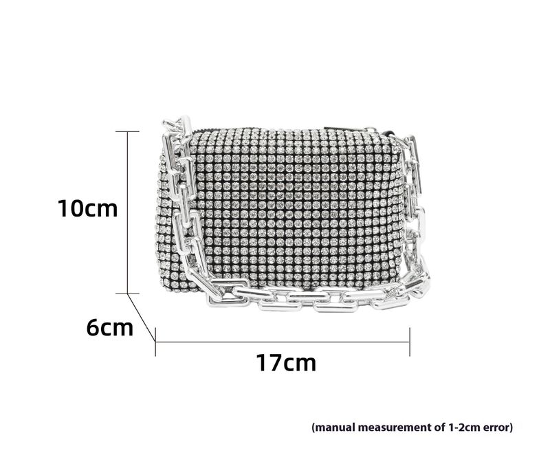 2024 New Large Chain Water Diamond Bag Ins Style European And American King Diamond Underarm Bag Trendy Cool Bag_voghion.com