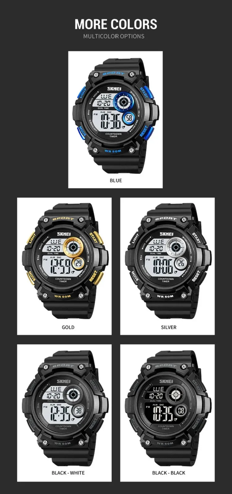 Orologio da polso elettronico alla moda per bambini, studenti, adolescenti, resistente all'acqua, orologi digitali sportivi per uomo_voghion.com