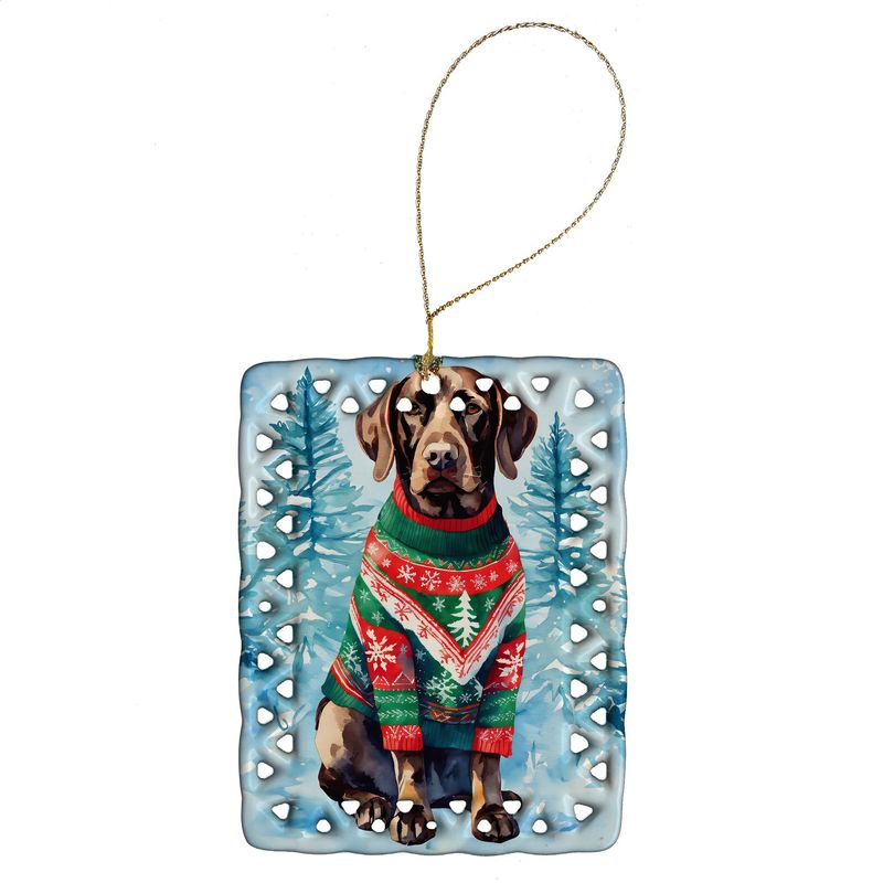 German Shorthaired Pointer Christmas Porcelain Ornament Christmas Tree Hanging Decorations For Home Christmas Holiday, Rectangle, Gift, Multicolor_voghion.com