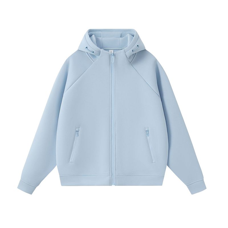 400G Rollkragenpullover mit Reißverschluss und Kapuze für Herren und Damen, schwere, einfarbige High-End-Pullover-Strickjacke für Herbst und Winter_voghion.com