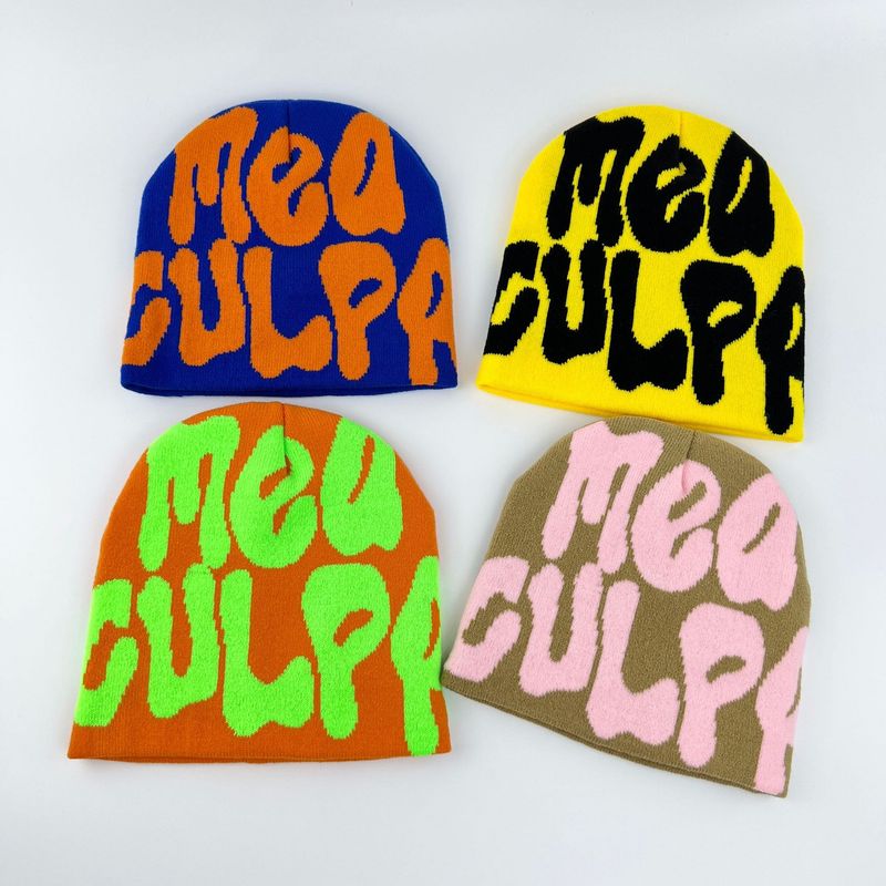 Unisex accessoires gebreide muts straat hip hop letter wollen muts casual all match koude muts Baotou muts_voghion.com