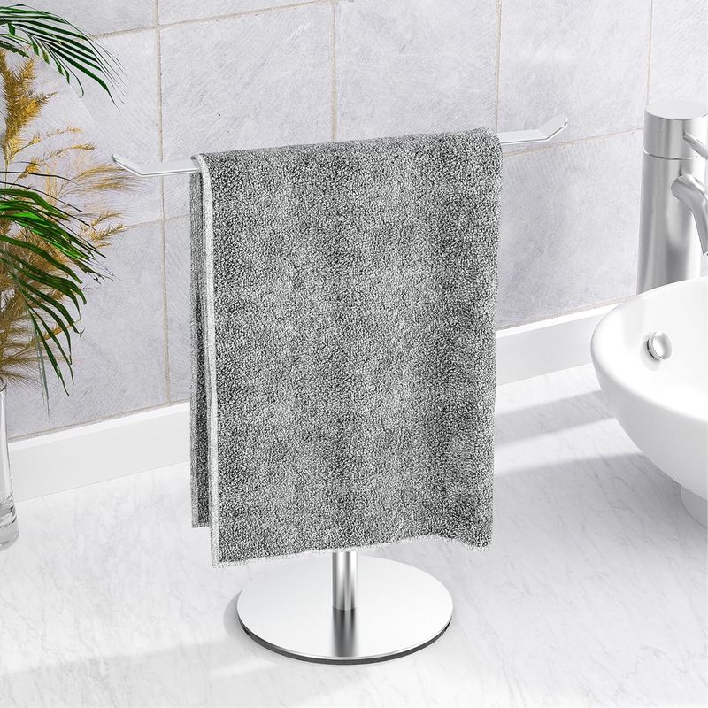 T-Shape For Bathroom,Headband Organizer And Bathroom Racks,Kitchen Rack Sier Hand Towel Holder_voghion.com