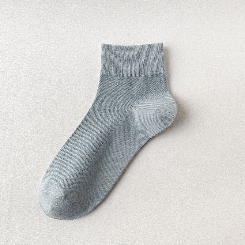 2025d 2025d Lente Zomer Dunne Heren Katoenen Mid-Calf Zweetabsorberend Ademend Mesh Casual Effen Kleur Korte Zakelijke Studentensokken_voghion.com