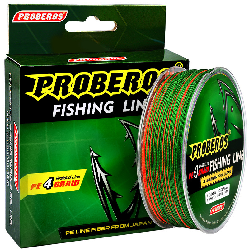 100m Strong Horse 4-strand Multicolor Braided PE Fishing Line 0.4-10#Green Label 6-100LB_voghion.com