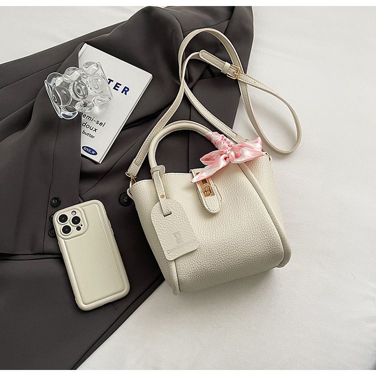 Borsa a mano con chiusura francese tinta unita per donna 2024 nuova borsa a tracolla elegante con tracolla singola e fiocco a farfalla_voghion.com