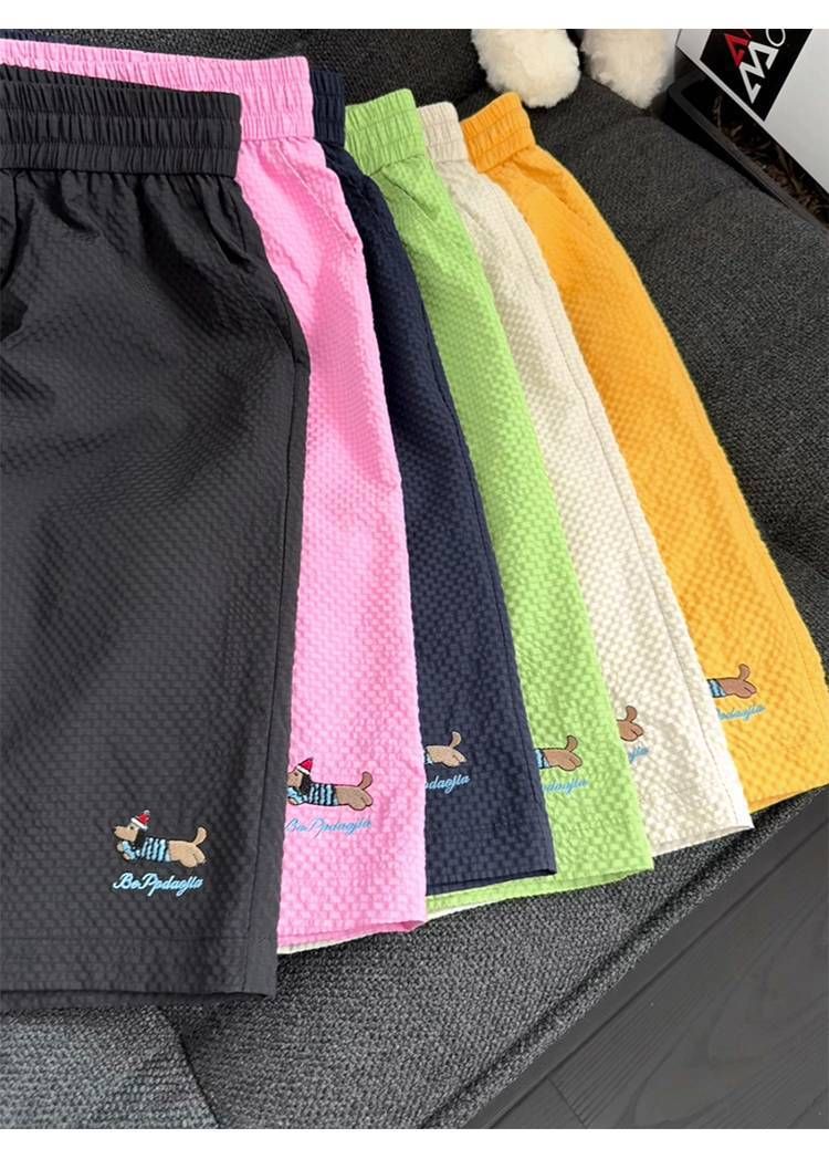 Vêtements pour hommes, shorts à séchage rapide, pantalons de plage en seersucker tendance d'été pour hommes, shorts décontractés, pantalons amples de grande taille_voghion.com