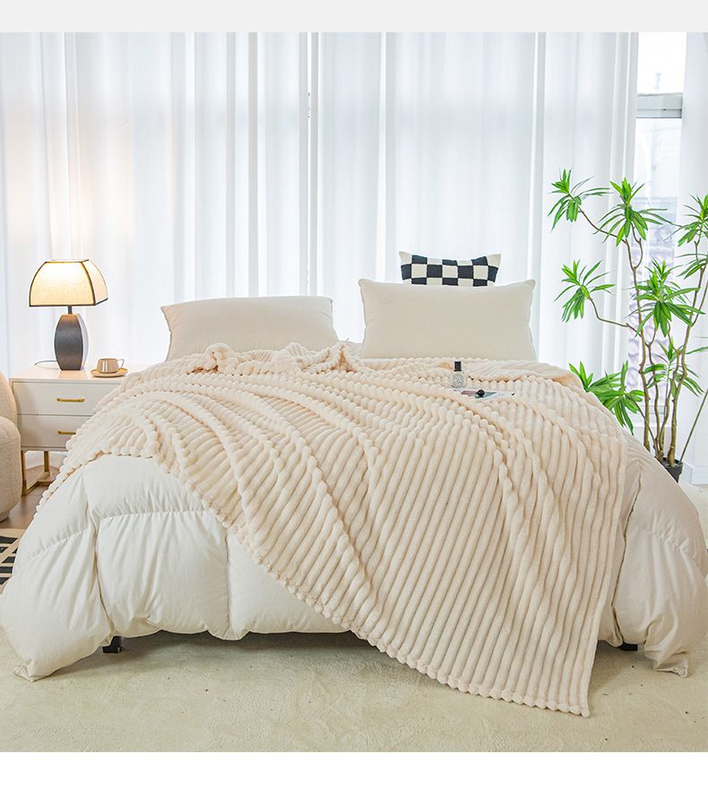 Coperta in flanella di peluche a forma di coniglio, tinta unita, per la casa, copridivano, coperta per aria condizionata, coperta per pisolino_voghion.com