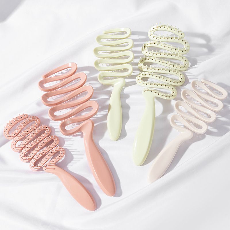 Pine Cone Shape Smooth Hair For Women Appearance Head Massage Fluffy High Crown Hollow Rib Comb_voghion.com