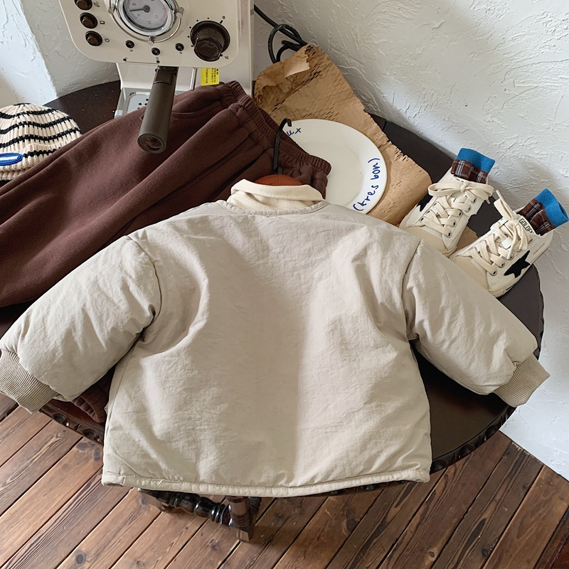 Kinder Winterkleidung, kurz und verdickt, beidseitig getragen. Jungen Baumwolljacke, Mädchen warm_voghion.com