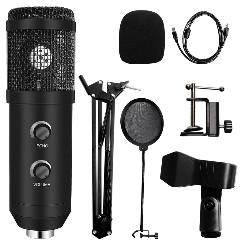 E20 PC-microfoon USB-microfoon met 6 inch ringlichtarmstandaard Professionele ringlichtstudiokit voor YouTube Video Popcast_voghion.com