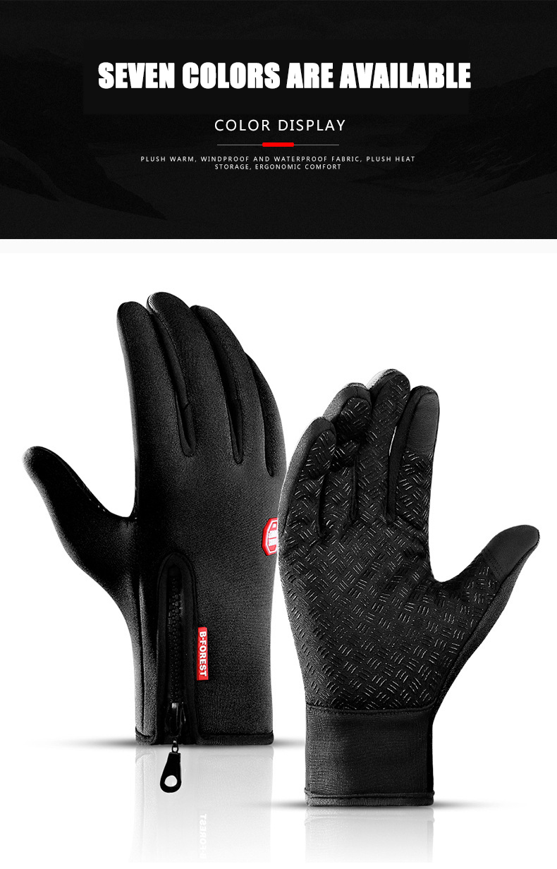 Gants d'hiver chauds pour hommes et femmes, écran tactile, sports de plein air, pêche, anti-éclaboussures, ski, cyclisme, snowboard, gants antidérapants à fermeture éclair_voghion.com