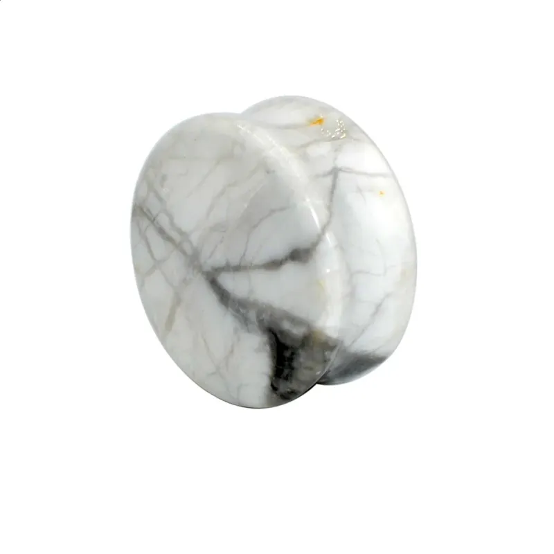 2 Stück Naturstein Doppelt ausgestellter Opal-Quarz-Ohrtunnel, farbiges Expandergewicht, Körperpiercing-Schmuck 241217_voghion.com