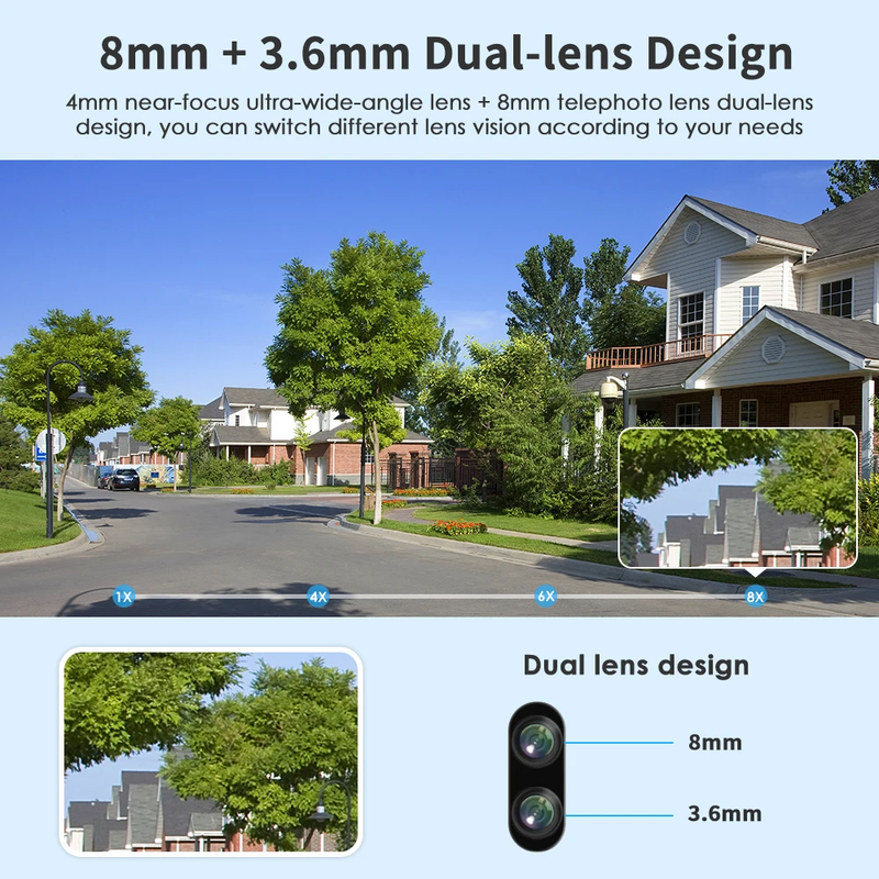 4K 8MP Wii PTZ divu objektīvu IP CCTV videonovērošanas kamera Ai Human Detect automātiskā izsekošana nakts redzamība ārā_voghion.com