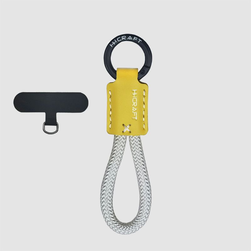 Porte-clés en cuir de vache fait main, cordon simple pour téléphone portable, pour hommes et femmes, porte-clés multifonction anti-perte avancé pour voiture_voghion.com