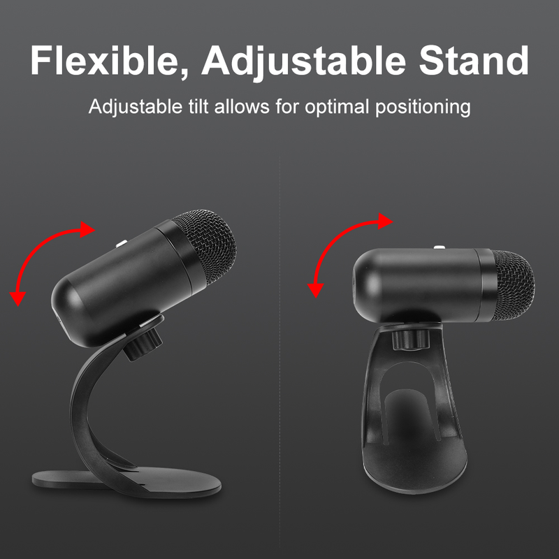 Metal Condenser USB Microphone Gaming Quick Mute Button PC Mic Kit for Desktop Laptop Studio YouTube Recording Vocals_voghion.com