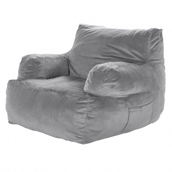 Bean Bag Chair, BeanBag Sofa Chair With Armrests For Adults, Fluffy Plush & High-Density Foam Filling Adult Bean Bag With Zapper, Comfy Lazy So_voghion.com