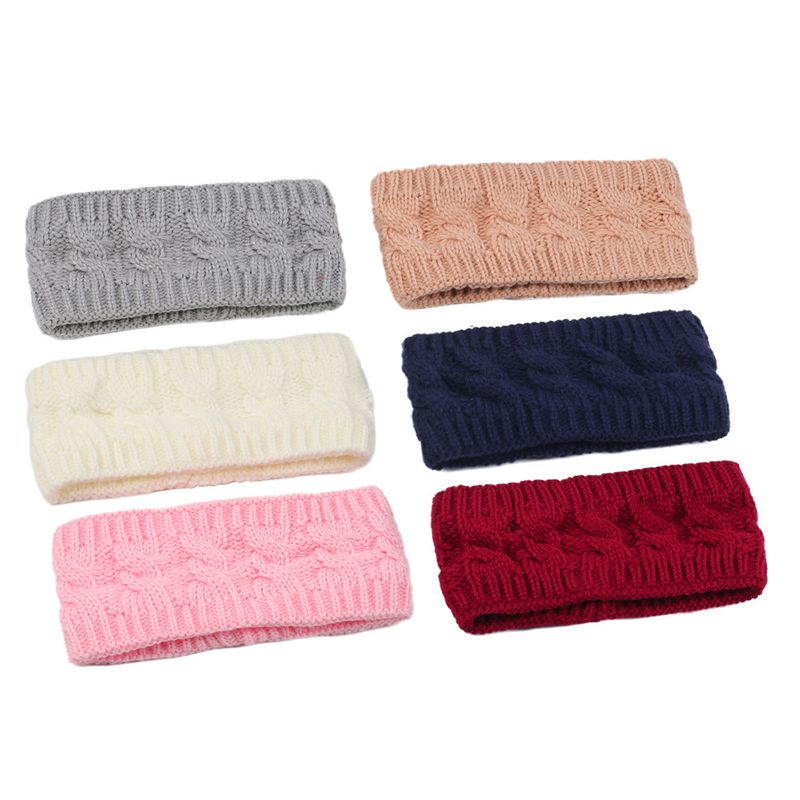 Bandeau en peluche tricoté en laine frite torsadée, couvre-chef élargi pour hommes et femmes, automne et hiver, chaud, sport, oreille_voghion.com