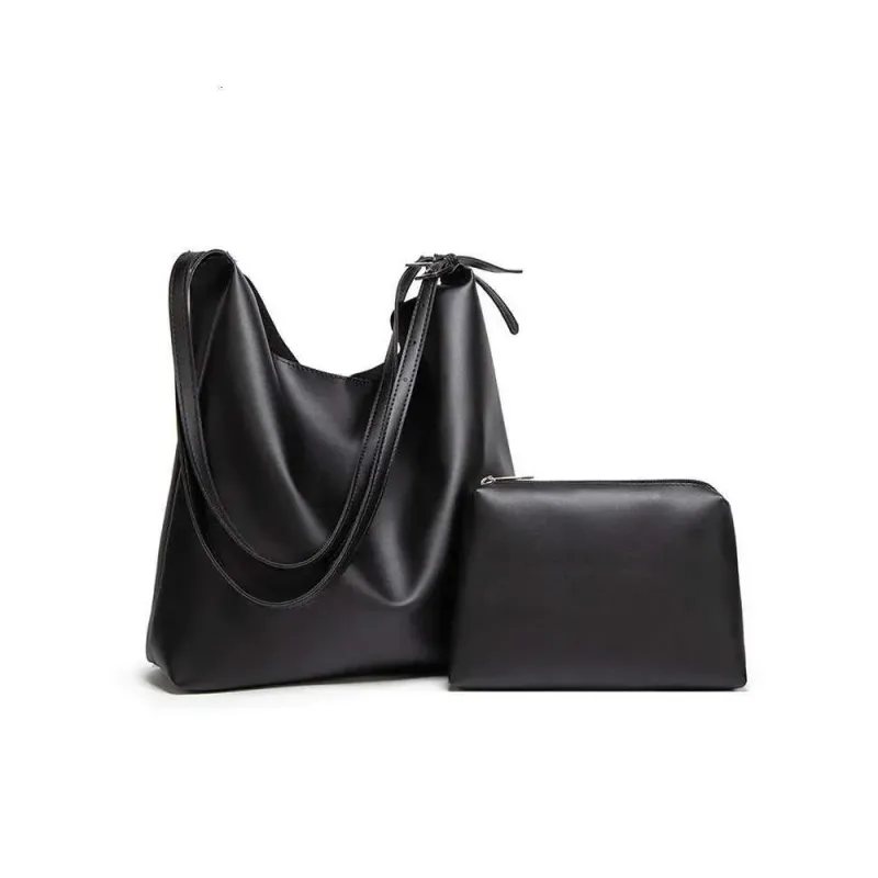 Designer 2025 Fashion 2-Piece Handbag Retro Simple Large-Capacity Bucket Shoulder And Zipper Anti-Theft Small Purse In_voghion.com