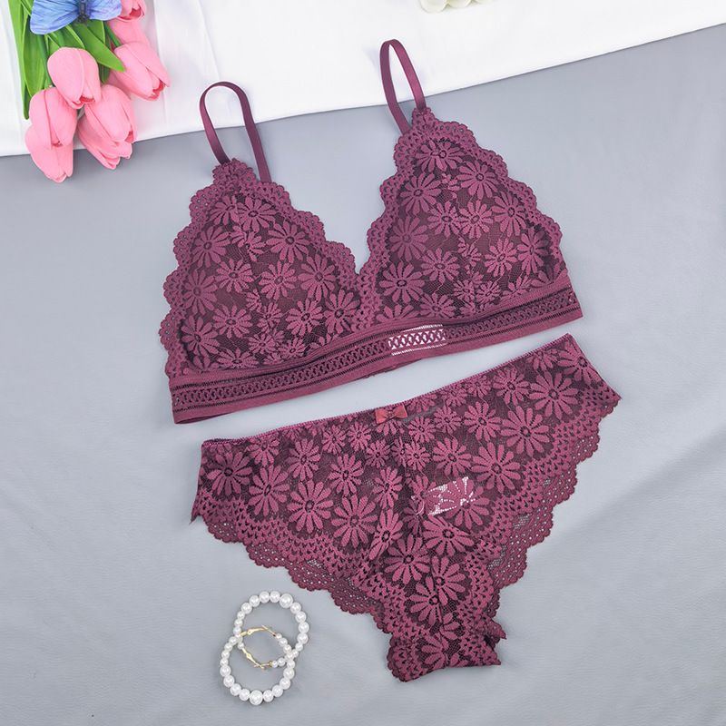 123 Lace Set Unterwäsche Damen Tiefer V-Ausschnitt Push-up-BH mit schönem Rücken, bügellos, atmungsaktiv, trägerlos, Tube-Top_voghion.com
