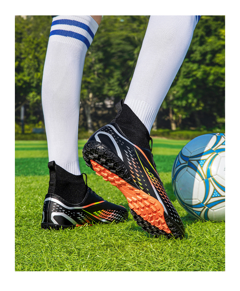Magas bokás focicipő férfiaknak kültéri csúszásmentes futballcipő TF/GF edzőfutsal cipő Superfly stoplis füves foci_voghion.com