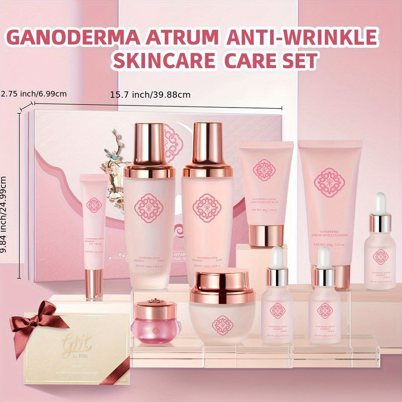 Anoderma Kırışıklık Karşıtı Cilt Bakım Seti. Ganoderma Özü Sıkılaştırıcı ve Antioksidan, Kırışıklıkların Görünümünü Azaltır._voghion.com