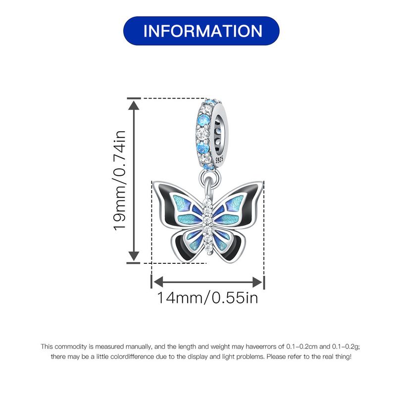 Gioielli da donna in argento sterling 925 con perline, di alta qualità, a forma di farfalla, fai da te, accessori per gioielli, pendenti_voghion.com