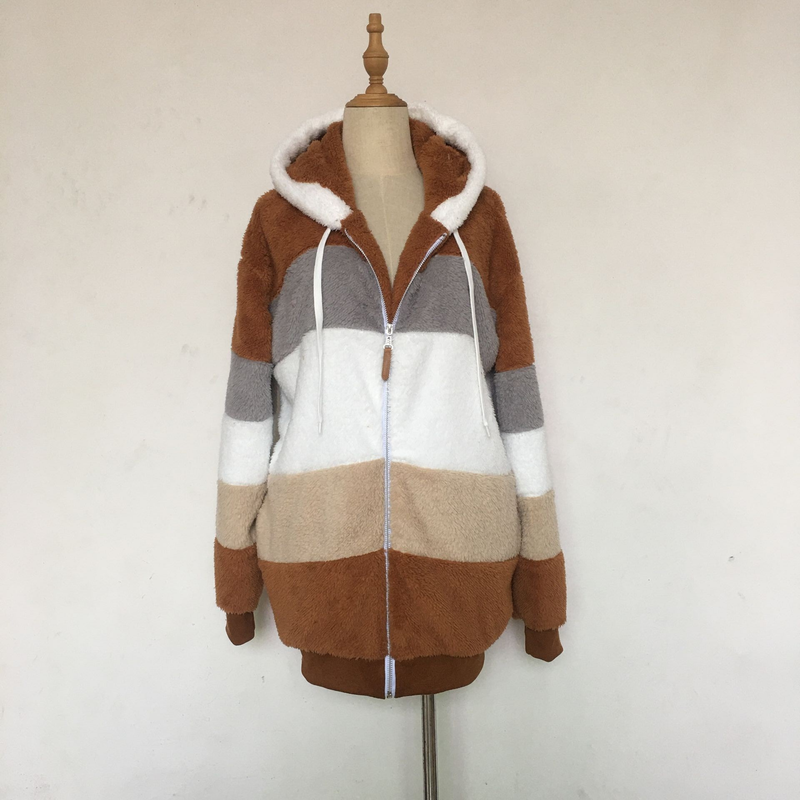 Fashionable Oversized Fleece Hooded Coat For Women - Cozy Winter Outerwear With Multiple Color Options (S-5XL)_voghion.com