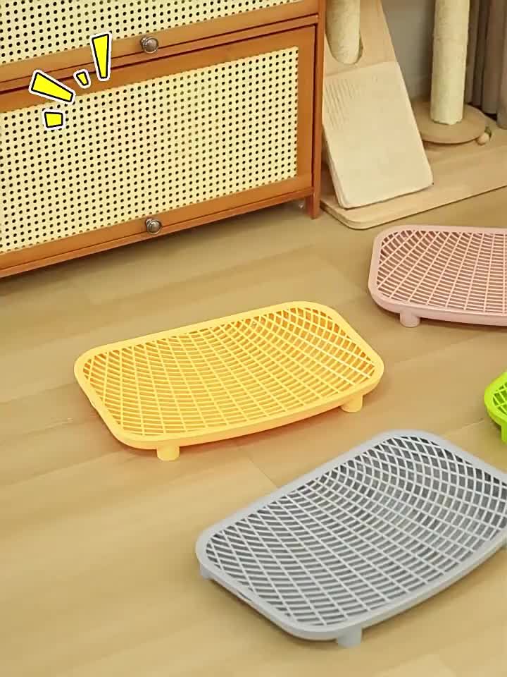 Tapis filtrant double couche et sable, conception étanche, tapis amovible, compatible avec la litière pour chat, par PawParty Store_voghion.com