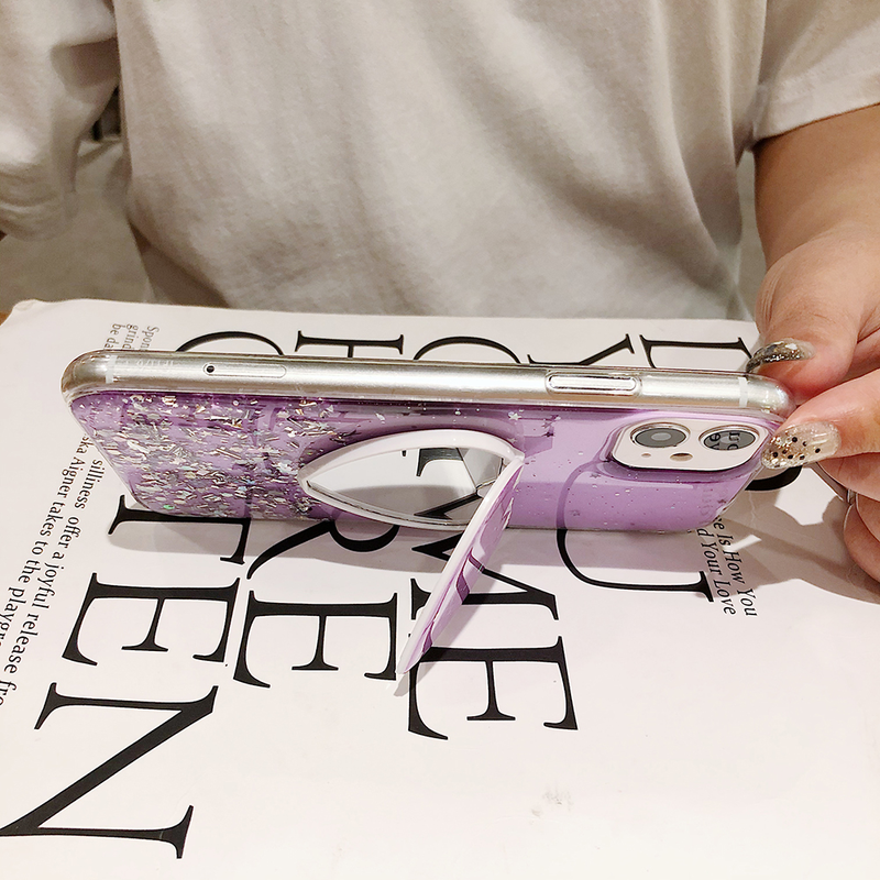 LOVECOM Herz Make-up Spiegel Pailletten Glitzer Handyhülle für iPhone 13 12 11 14 Pro Max XR X XS Max 7 8 Plus Weiche Epoxidharz-Abdeckung_voghion.com