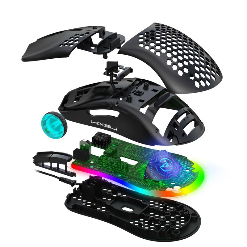 Hole RGB Glow Macro Programiranje Igralna miška 6-tipka za izklop luči Različne žične miške_voghion.com