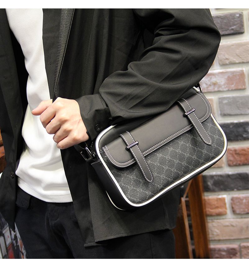 Rutigt mönster Axelväska Casual Business Messenger Arbetskläder Liten fyrkantig herrryggsäck för utomhusbruk Mobilväska_voghion.com