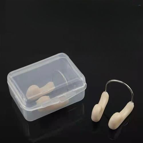 Clip Professional Synchronized Swimming Team Use Anti-choking Water Boxed Silicone Steel Wire Nose Plug Earplugs_voghion.com
