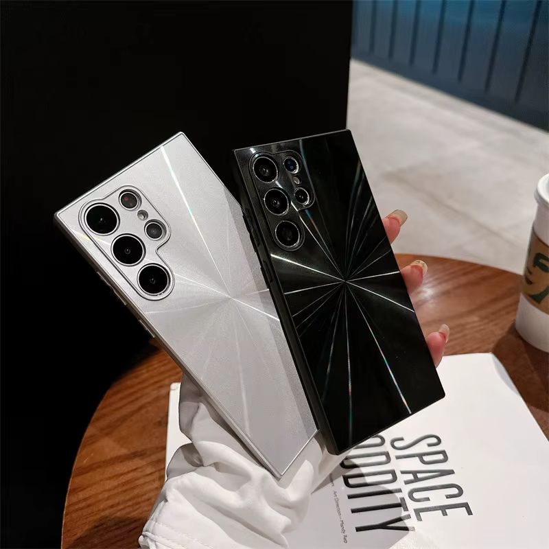 Carcasă de telefon de lux, cu aspect de auroră intermitentă, culoare solidă, pentru Samsung Galaxy S25, S24, S23, S22 Ultra Plus, A14, A34, A54, 5G, rezistentă la șocuri_voghion.com