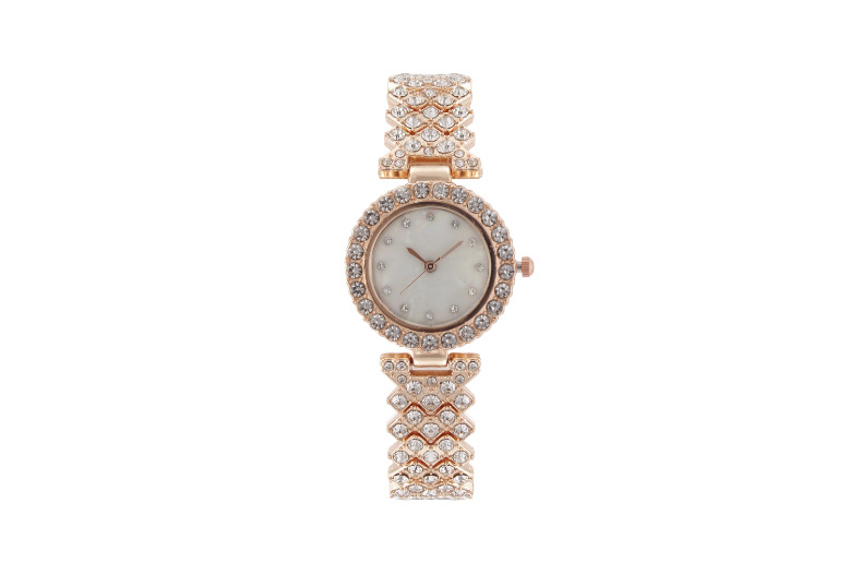 Full Diamond Fashion Inlaid Shell Face Women's Watch Bracelet Model_voghion.com