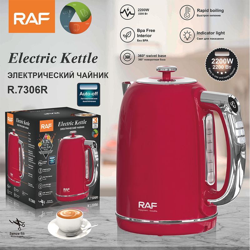 RAF EU 1.7L Electric Kettle - Temperature Display Automatic Boiling Water Household_voghion.com