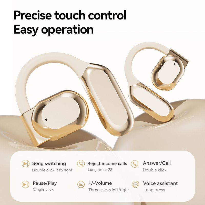 m622025 New Wireless Ear-hook Bluetooth Air Bone Conduction Long Battery Life AI Translation Headset_voghion.com