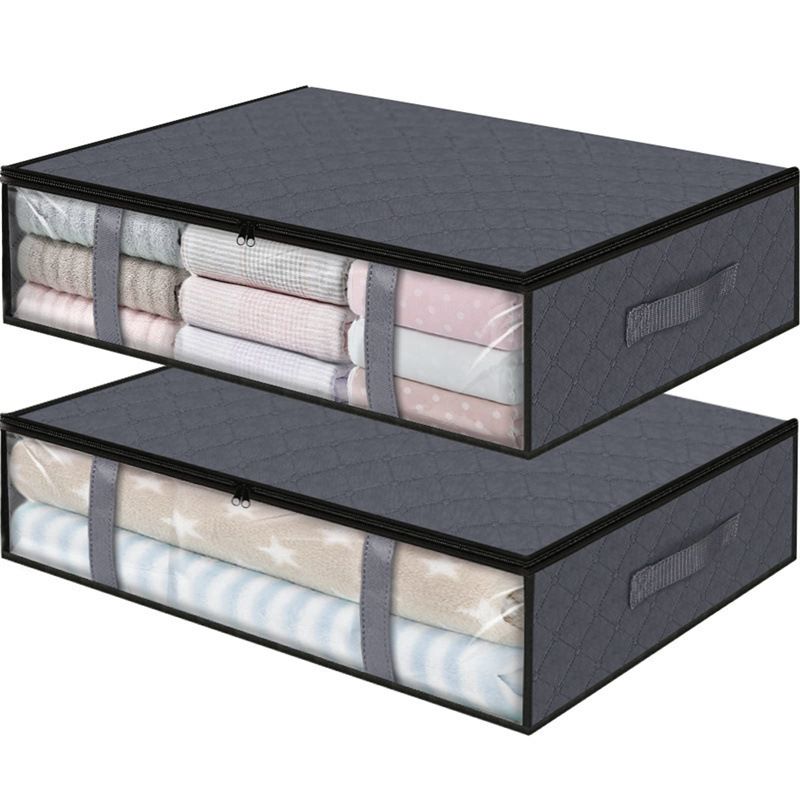 Cassetti portaoggetti sottoletto - Scatola organizer trasparente e piatta (design scorrevole facile, salvaspazio, profilo basso, plastica resistente)_voghion.com