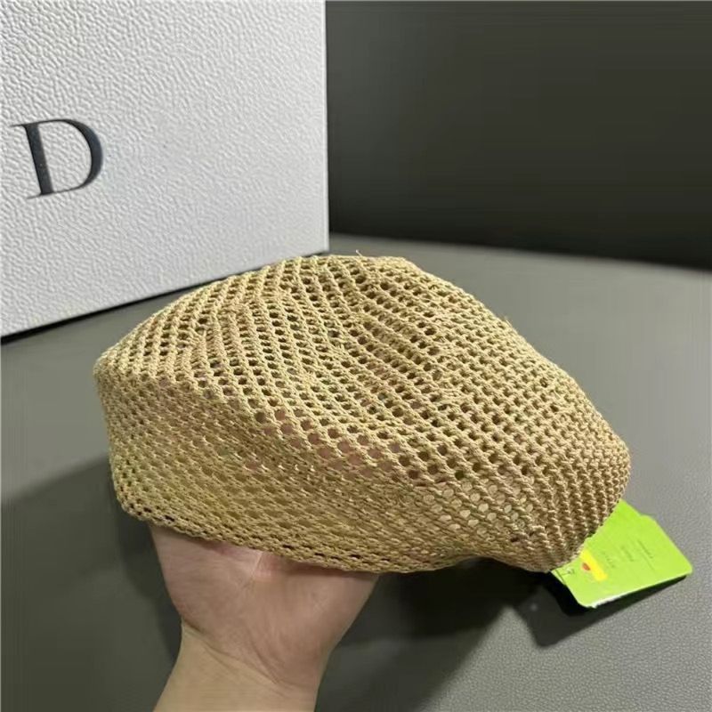 Neuheiten Koreanische Version Hohl Baskenmützen Tragbare Baumwolle Einstellbar Gestrickte Maler Kappen Dünne Atmungsaktive Kürbis Hut Strand_voghion.com