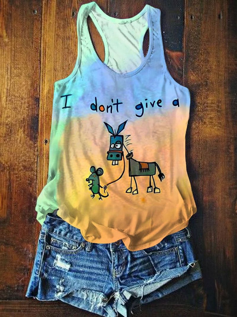 New Top Style 3D Digital Printing Fashionable And Personalized Sleeveless Women's Bottom Shirt I-shaped Vest For Women_voghion.com