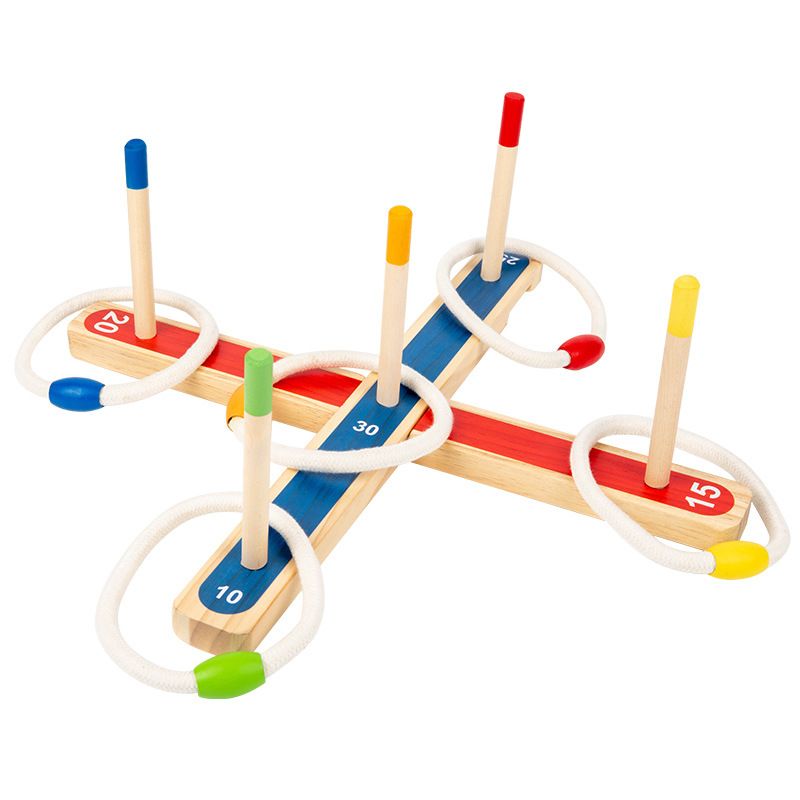 Kinder Outdoor Ringwurf Ringwurfspiel Übung Hand-Auge-Koordination Eltern-Kind-Interaktion Puzzle Holzspielzeug_voghion.com